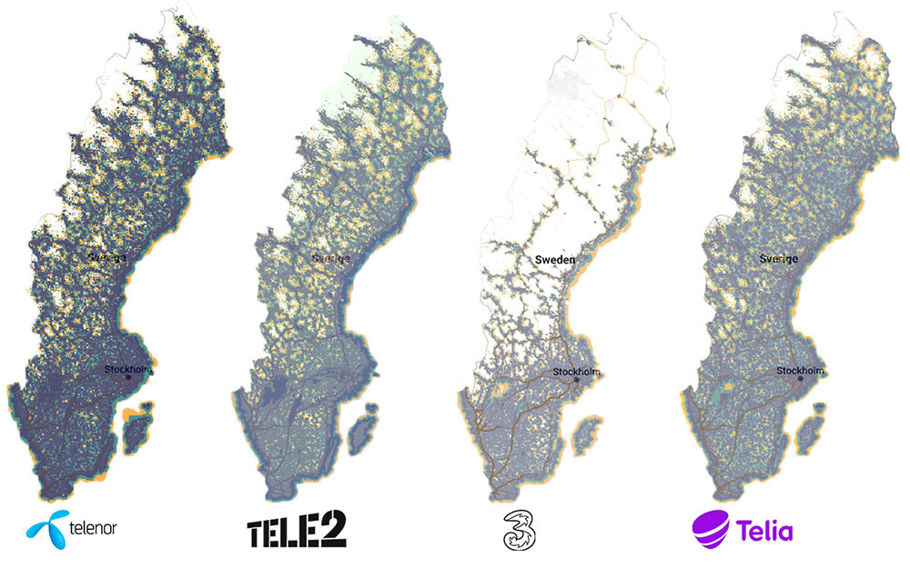 täckningskarta telia telenor tele2 tre